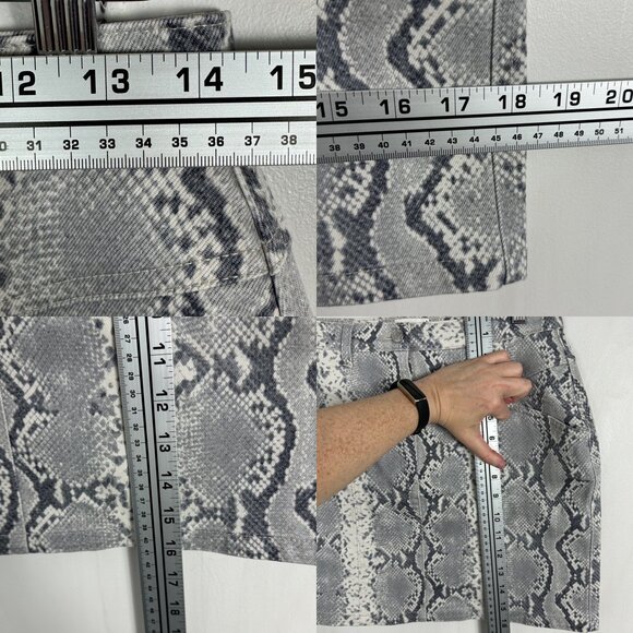 Aritzia Wilfred Free Grey Kelsey Mini Skirt Snake Print Size 8 Pockets Utility - Picture 12 of 14